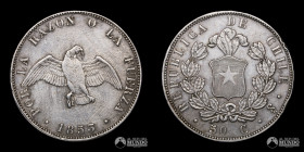 Chile. Santiago. 50 Centavos "Paloma". 1853/3.