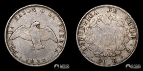 Chile, Santiago. 50 Centavos "Paloma". 1854.