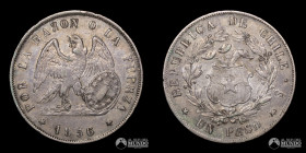 Chile, Santiago. 1 Peso "Montt". 1856.