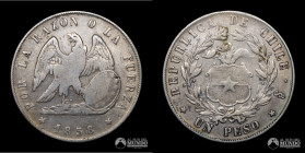 Chile, Santiago. 1 Peso "Montt". 1858.