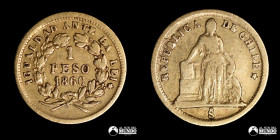 Chile, Santiago. 1 Peso "Igualdad". 1860. Oro.