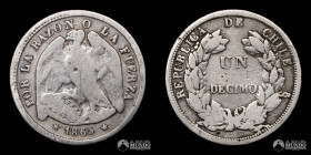Chile, Santiago. 1 Decimo "Pechugon". 1865.