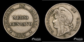 Chile, Santiago. ½ Centavo. 1871.