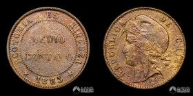 Chile, Santiago. ½ Centavo. 1883.