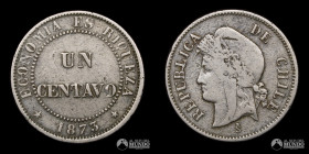 Chile, Santiago. 1 Centavo. 1873.