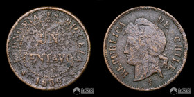 Chile, Santiago. 1 Centavo. 1880.