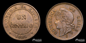 Chile, Santiago. 1 Centavo. 1882.