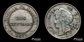 Chile, Santiago. 2 Centavos. 1871.