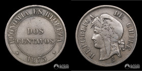 Chile, Santiago. 2 Centavos. 1873.