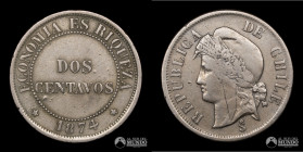 Chile, Santiago. 2 Centavos. 1874.