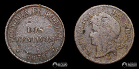 Chile, Santiago. 2 Centavos. 1878.