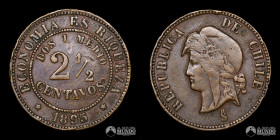 Chile, Santiago. 2 ½ Centavos. 1895.