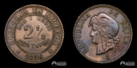 Chile, Santiago. 2 ½ Centavos. 1896.