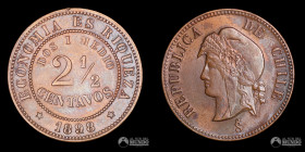 Chile, Santiago. 2 ½ Centavos. 1898/189.