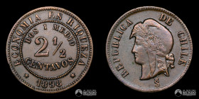 Chile, Santiago. 2 ½ Centavos. 1898.