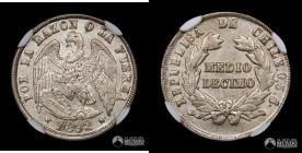 Chile, Santiago. ½ Decimo "Aguila". 1892/82. NGC MS66.