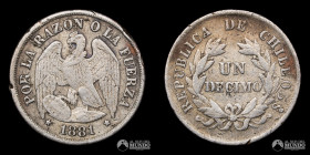 Chile, Santiago. 1 Decimo "Aguila". 1881.