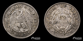 Chile, Santiago. 1 Decimo "Aguila". 1887.