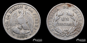 Chile, Santiago. 1 Decimo "Aguila". 1887.