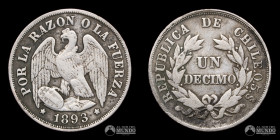 Chile, Santiago. 1 Decimo "Aguila". 1893.