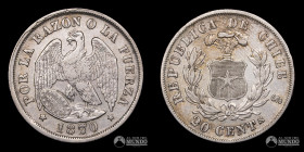 Chile, Santiago. 20 Centavos "Aguila". 1870.