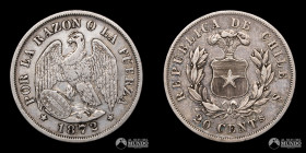 Chile, Santiago. 20 Centavos "Aguila". 1872.