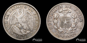Chile, Santiago. 20 Centavos "Aguila". 1872.