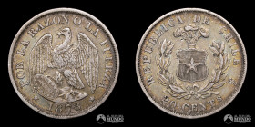 Chile. Santiago. 20 Centavos "Aguila". 1873.