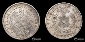 Chile, Santiago. 20 Centavos "Aguila". 1876.