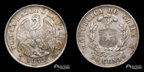 Chile, Santiago. 20 Centavos "Aguila". 1877.