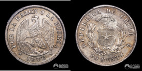 Chile, Santiago. 20 Centavos "Aguila". 1878. PCGS MS62.