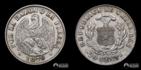 Chile. Santiago. 20 Centavos "Aguila". 1879.