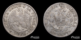 Chile. Santiago. 20 Centavos "Aguila". 1880.