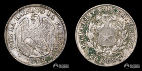 Chile, Santiago, 20 Centavos "Aguila". 1880.