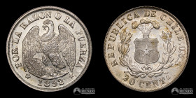Chile, Santiago, 20 Centavos "Aguila". 1892.