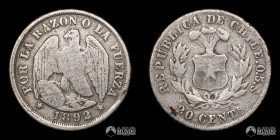 Chile. Santiago. 20 Centavos "Aguila". 1892.