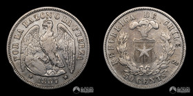 Chile, Santiago. 50 Centavos "Aguila". 1867.