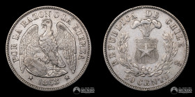 Chile, Santiago. 50 Centavos "Aguila" 1868.