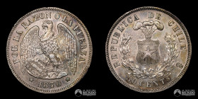 Chile, Santiago. 50 Centavos "Aguila". 1870.