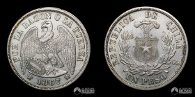 Chile, Santiago. 1 Peso "Aguila". 1867.