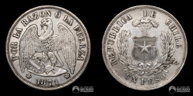 Chile, Santiago. 1 Peso "Aguila". 1871.
