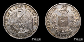Chile, Santiago. 1 Peso "Aguila". 1874.