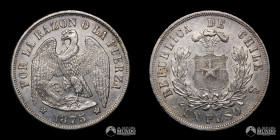 Chile, Santiago. 1 Peso "Aguila". 1875.