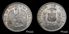 Chile, Santiago. 1 Peso "Aguila". 1876.