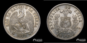 Chile, Santiago. 1 Peso "Aguila". 1877.