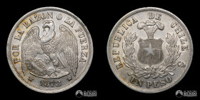 Chile, Santiago. 1 Peso "Aguila". 1878.