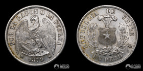 Chile, Santiago. 1 Peso "Aguila". 1879.