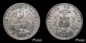 Chile, Santiago. 1 Peso "Aguila". 1880.