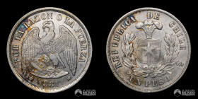 Chile, Santiago. 1 Peso "Aguila". 1881.