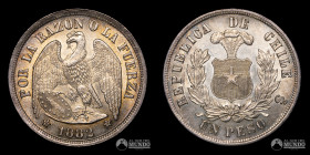 Chile, Santiago. 1 Peso "Aguila". 1882.
